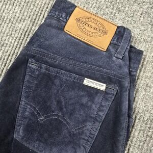 Vintage Skotts Suede Pants Size 28 Blue Washable Suede Leather Canada 90s‎ 26x31